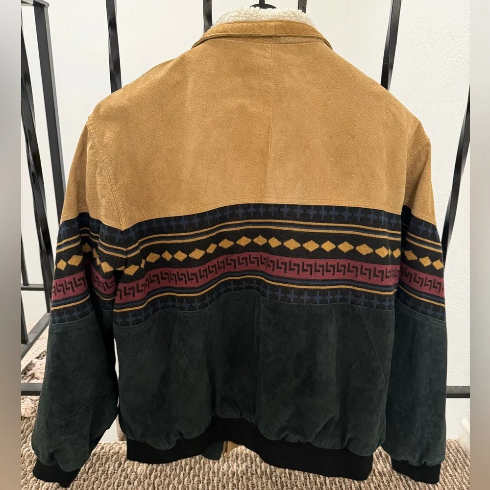 Vintage Aztec Pattern Jacket with Sherpa Lining XL - Picture 2 of 13
